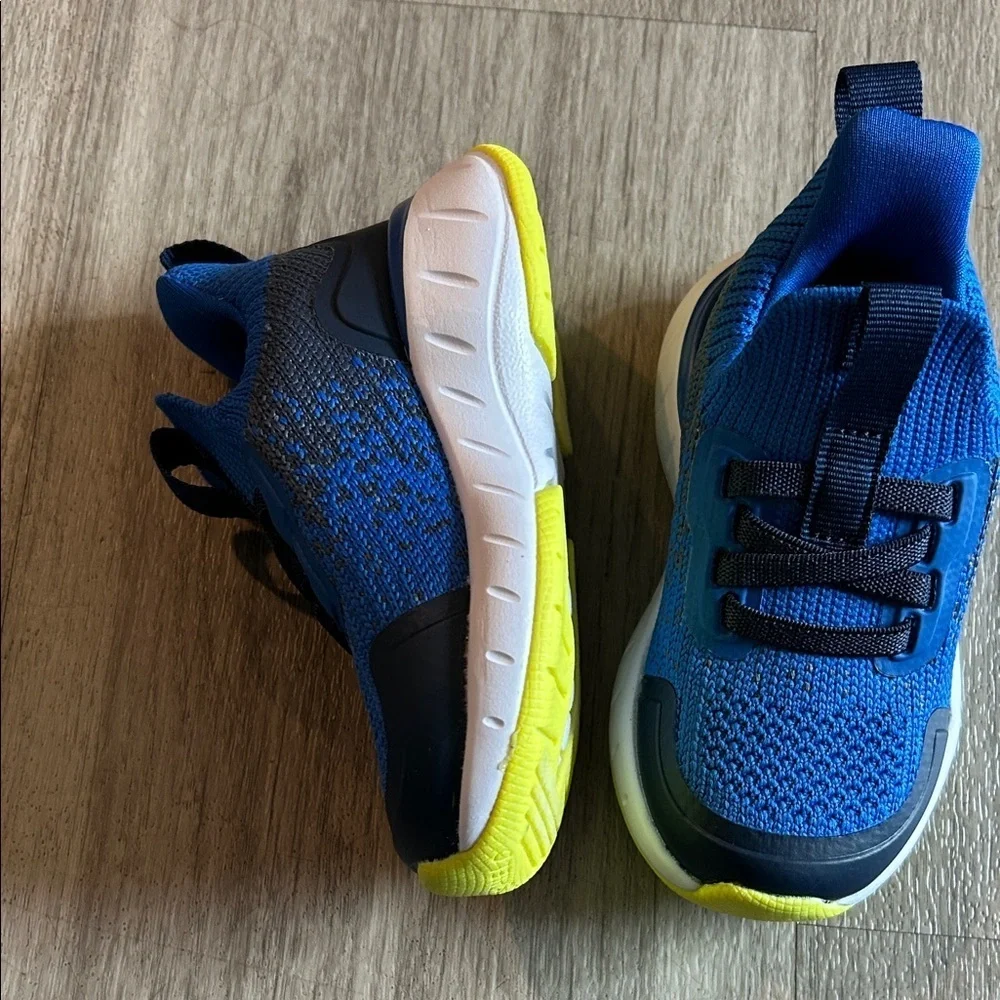 All in Motion Kids Sneakers in Blue with Neon Accents